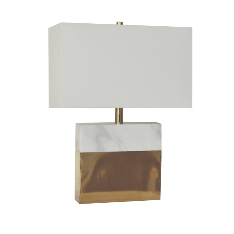 Giddens 1-Light Crystal Base Table Lamp With A Shade, Gold