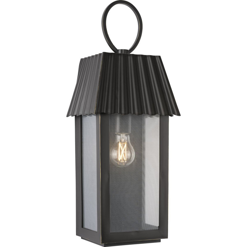 Lanterne murale d'extérieur Godin, Bronze huilé, H 22,38 po x l 8,5 po x P 7,13 po