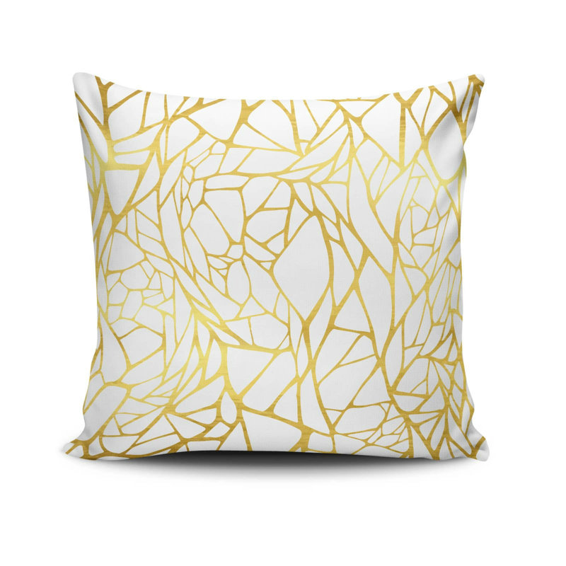 Cecilya Decorative Cushion, 17.0 x 17.0 Inches, 50% Cotton / 50% Polyester, Machine Washable, Ironable, Silicone Filling, Concealed Zip Closure | Soft & Stylish Throw Pillow for Living Room, Bedroom, & Office Décor