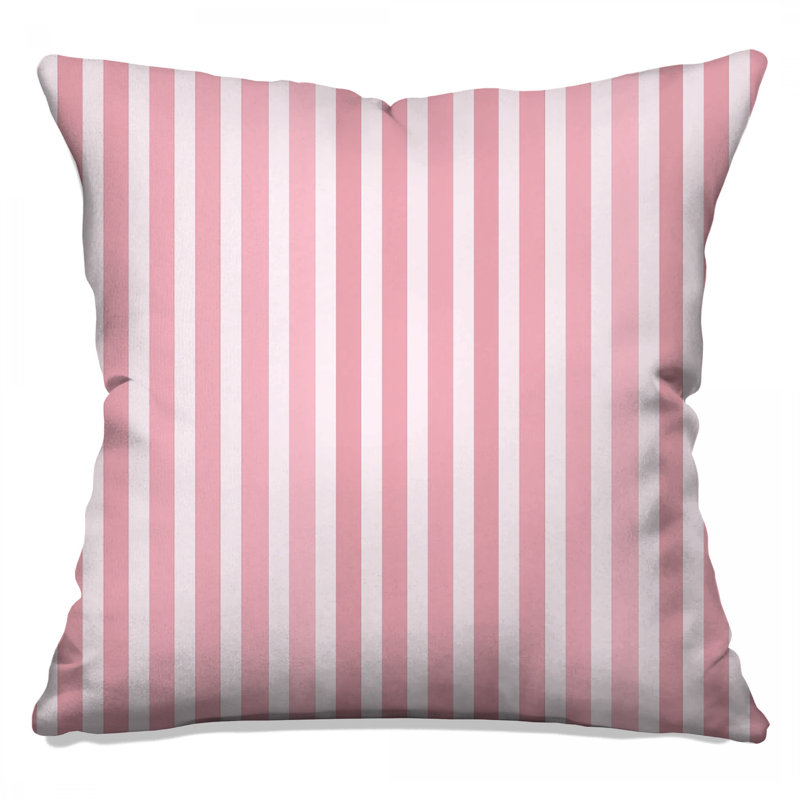 Coussin Stripes, Carré 16 po, Rayures rose clair