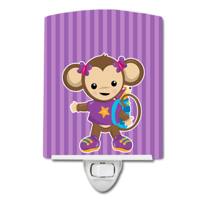 Monkey with Backpack Ceramic Night Light