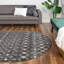 Tapis gris foncé en polypropylène tissé à la machine Briehn-307228105