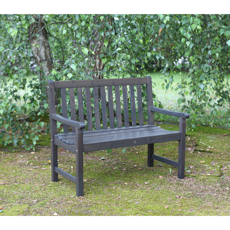 Ardlow Solid Wood Pine Outdoor Bench, Grey