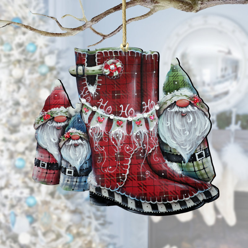 Ornement en bois Hello Christmas par J. Mills-Price