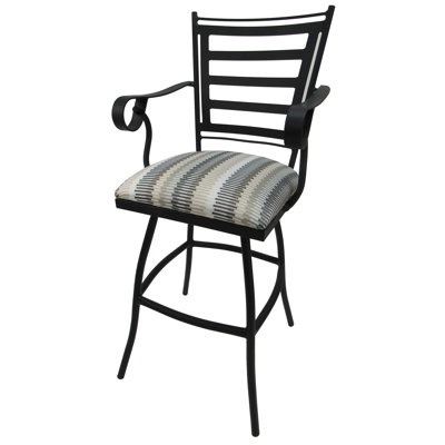 tabouret de bar pivotant 30" avec coussin d’extérieur Darin