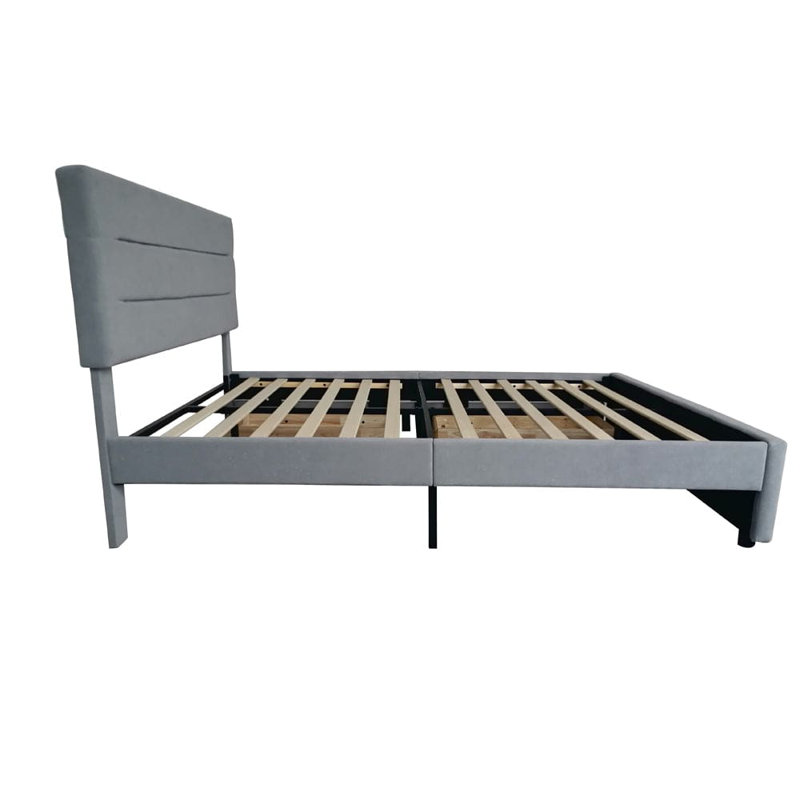 Upholstered Storage Bed, Double (4'6), Grey
