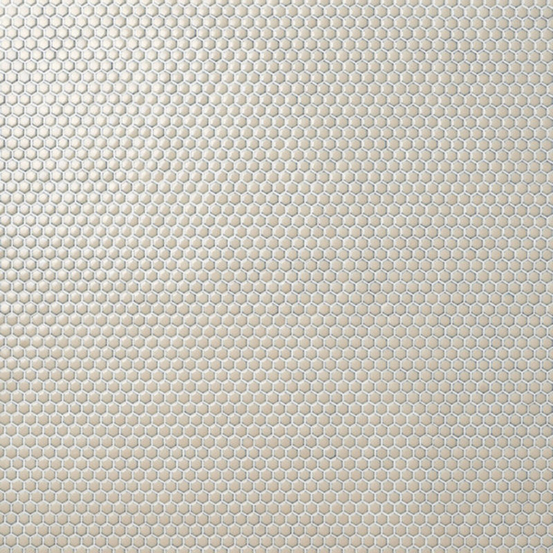 Eden 1" Rimmed Hexagon Polished Porcelain Mosaic Tile, Custard