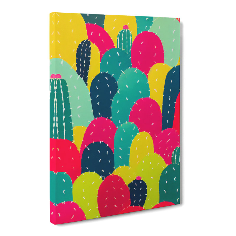 Cactus Cacti Decoupage - Wrapped Canvas, 50cm H x 35cm W x 3cm D