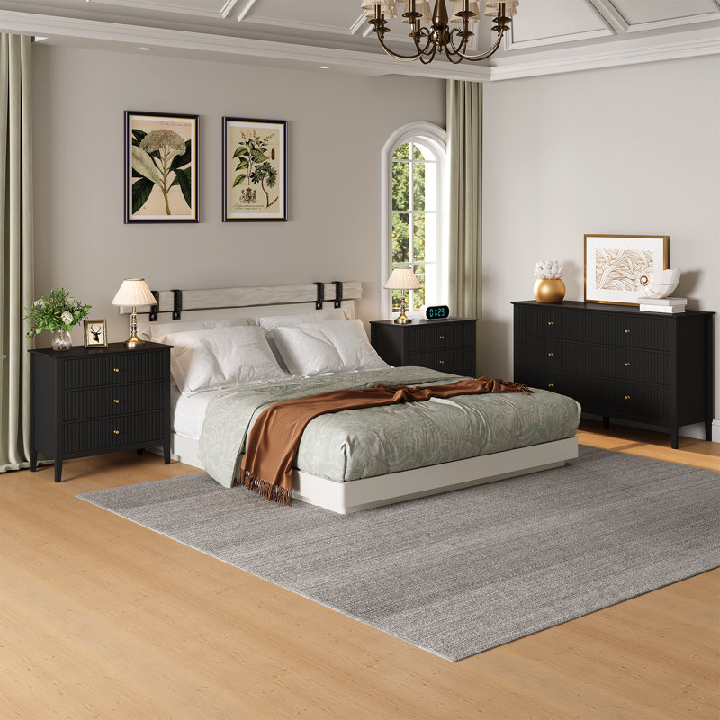 Ensemble de commode 3 pièces, beige