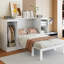 Lit simple avec garde-robe et tablettes de chevet - taille option blanche et compacte