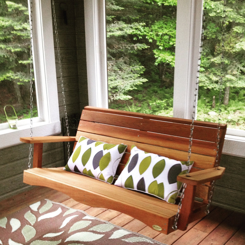 Western Red Cedar Porch Swing, 24" H x 57" W x 23" D