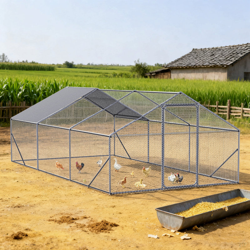 XPT035 Poulailler extérieur en métal grand espace 20 * 10 * 6 pi 3 unités pour une utilisation en extérieur à la ferme