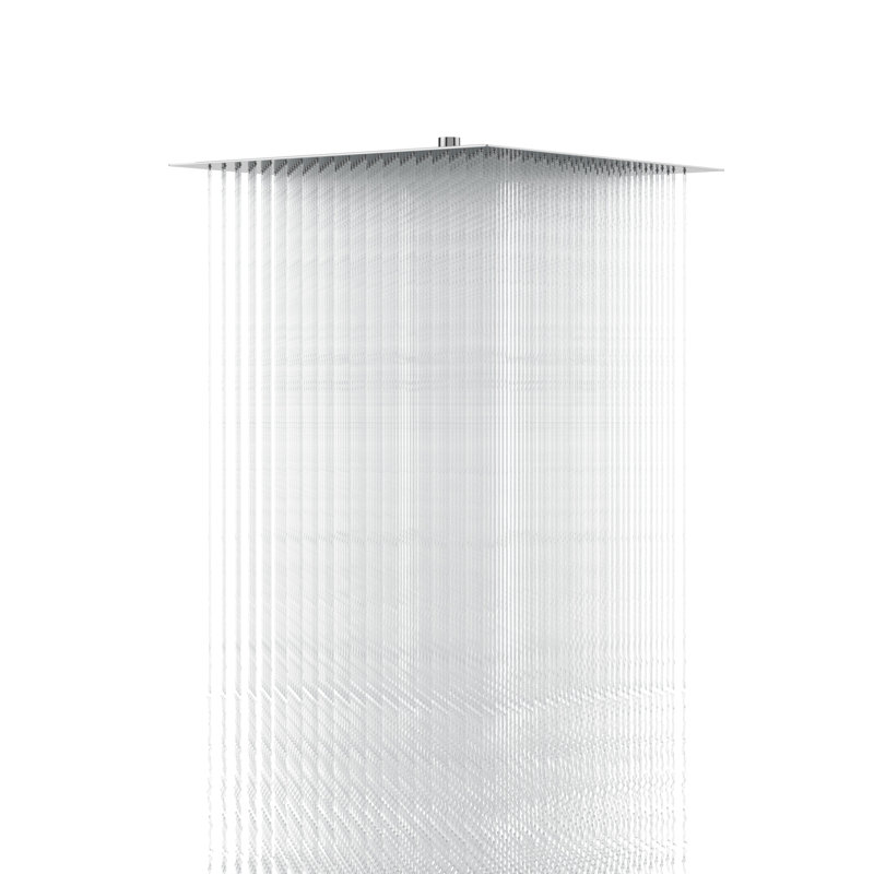 16 Inch Stainless Steel Shower Head, Square, Polished Chrome