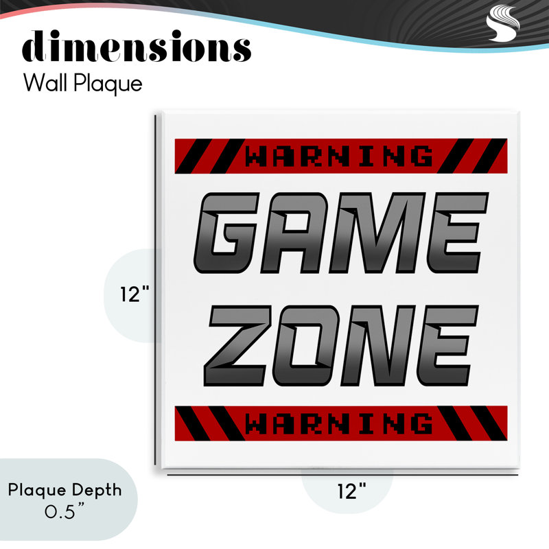 Game Zone Warning Wall Plaque, design by Marcus Prime