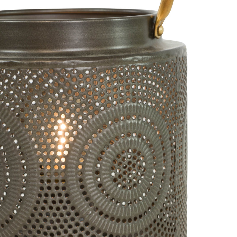 Julissa Round Black Metal Outdoor Lantern with Bulb