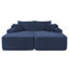 Canapé modulaire à compression en velours côtelé bleu 69 po