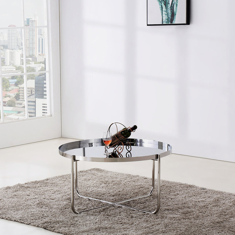 Melody Cross Legs Coffee Table, Silver