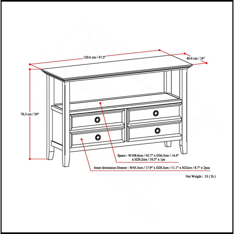 Amherst - Console canapé - gris vieilli