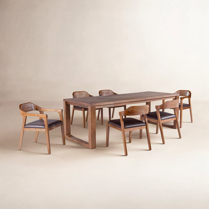 Aybri 6 - Person Solid Wood Top Four Leg Dining Set