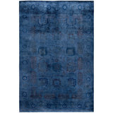 Overdyed One-of-a-Kind 6' 1" X 9' 4" Hand Knotted Area Rug