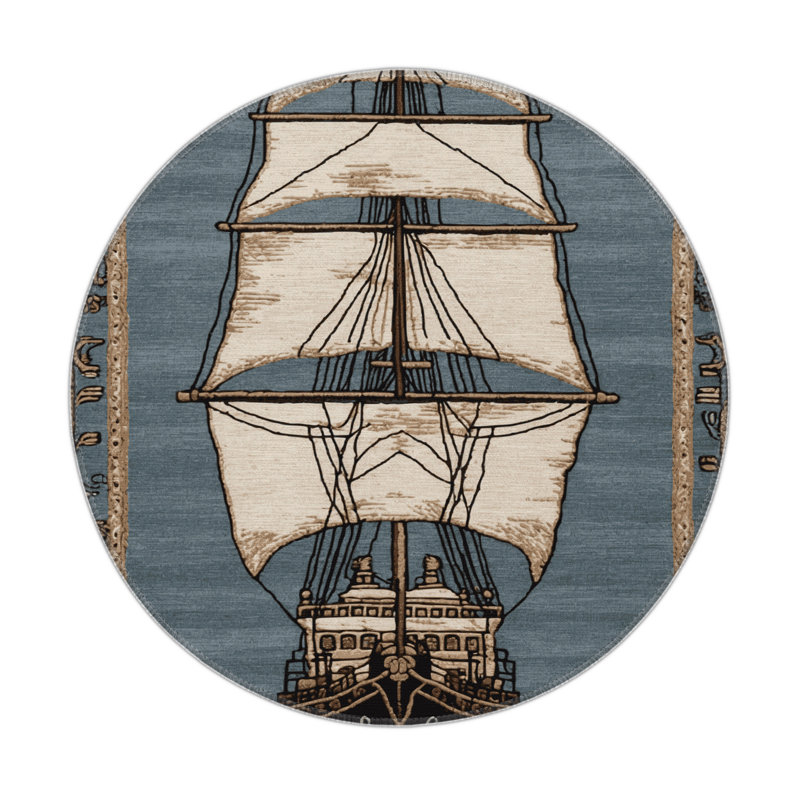 Tapis intérieur et extérieur gris Transport, Rond 5 pi