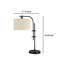 Lampe d'appoint Mney, bras réglable, tambour blanc, métal noir de 26 po