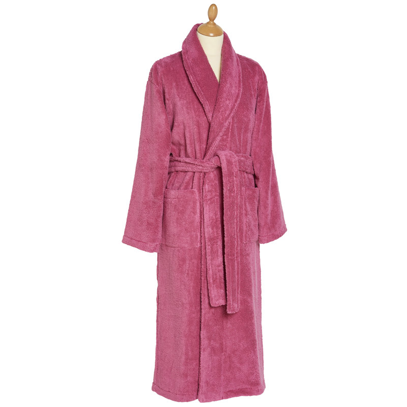 Lanz Velour Unisex Mid-Calf Bathrobe with Pockets, 124cm H x 54cm W x 54cm D, Red