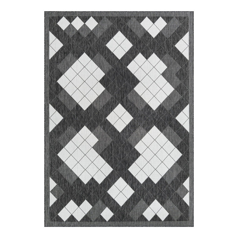 Geometric Indoor / Outdoor Rug, Rectangle 7'1" x 10'