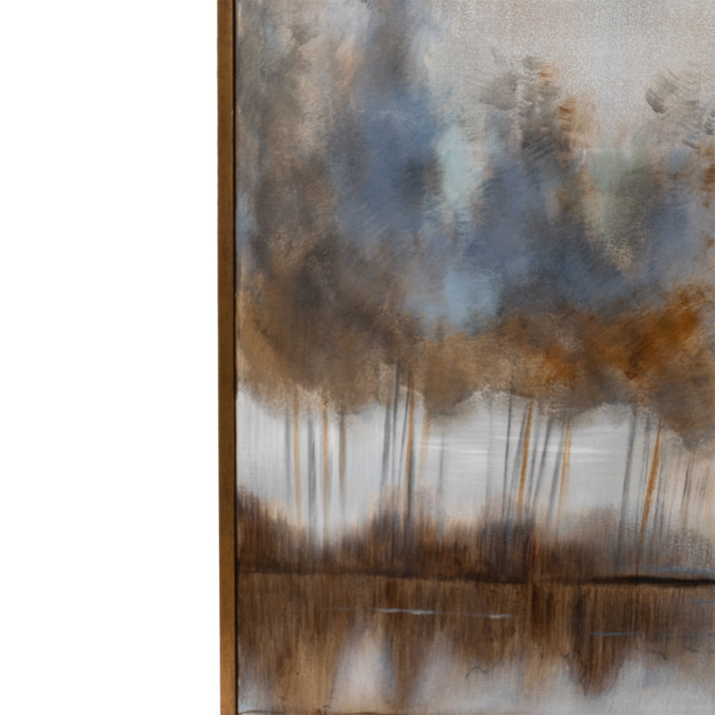 Large Multicolor Abstract Landscape Canvas Painting