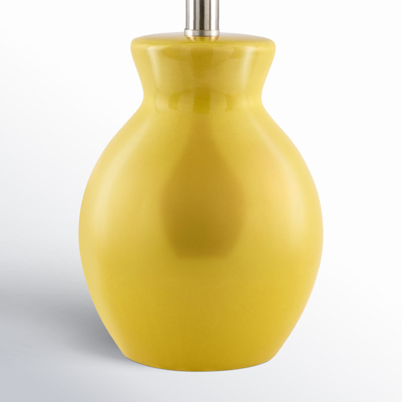 Lampe Momsen, H 15 po x l 8 po x P 8 po, Jaune, Sergé blanc
