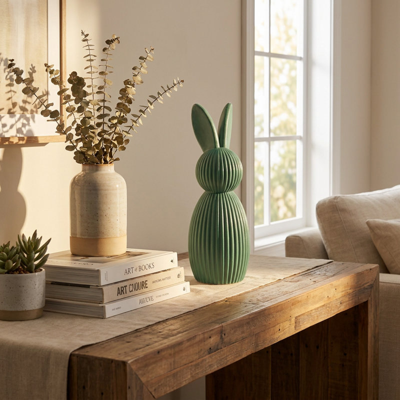 Figurine moderne de lapin côtelé