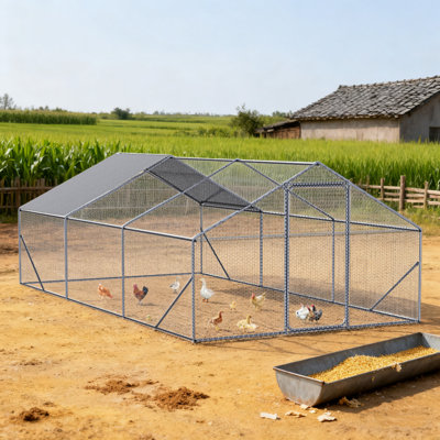 XPT035 Outdoor Chicken Coop Metal Big Space 20*10*6FT 3 Unit For Outdoor Farm Use