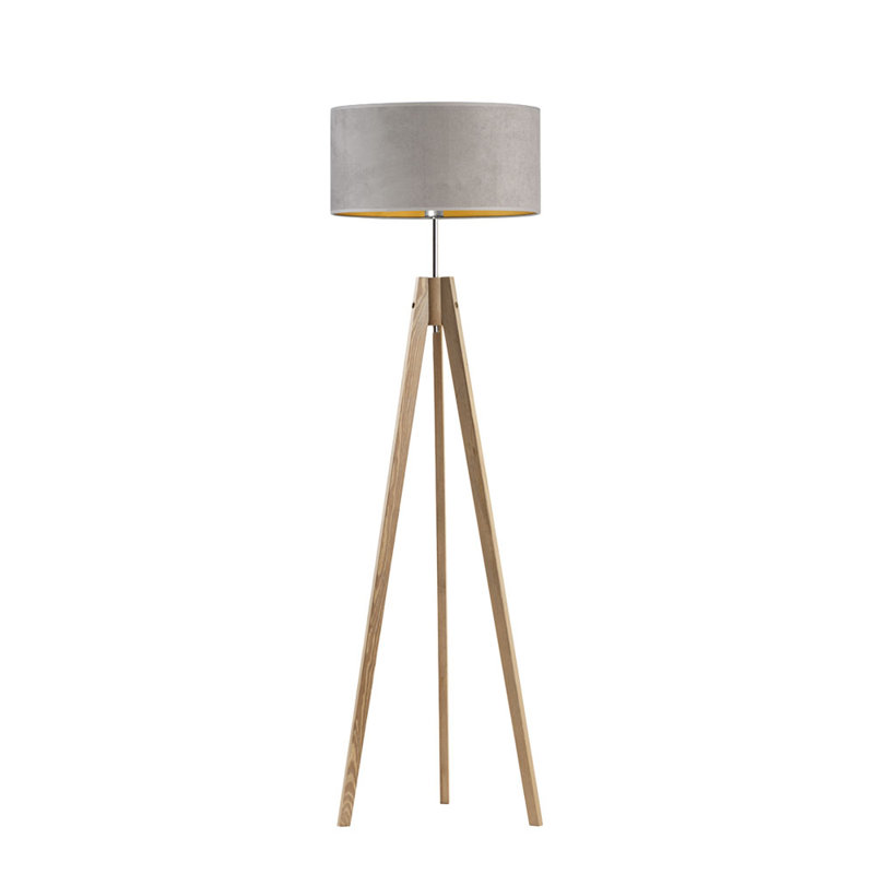 Caba 138cm Tripod Floor Lamp, Dark Grey/Orange, Brown