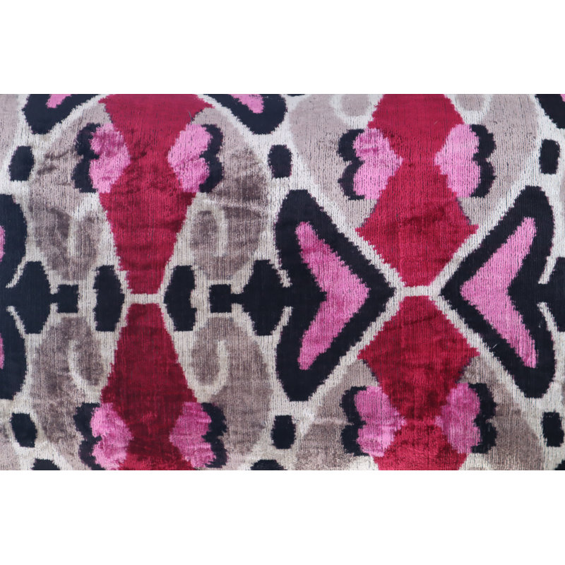 Velvet Rectangular Pillow Cover & Insert, Red Geometric Shapes