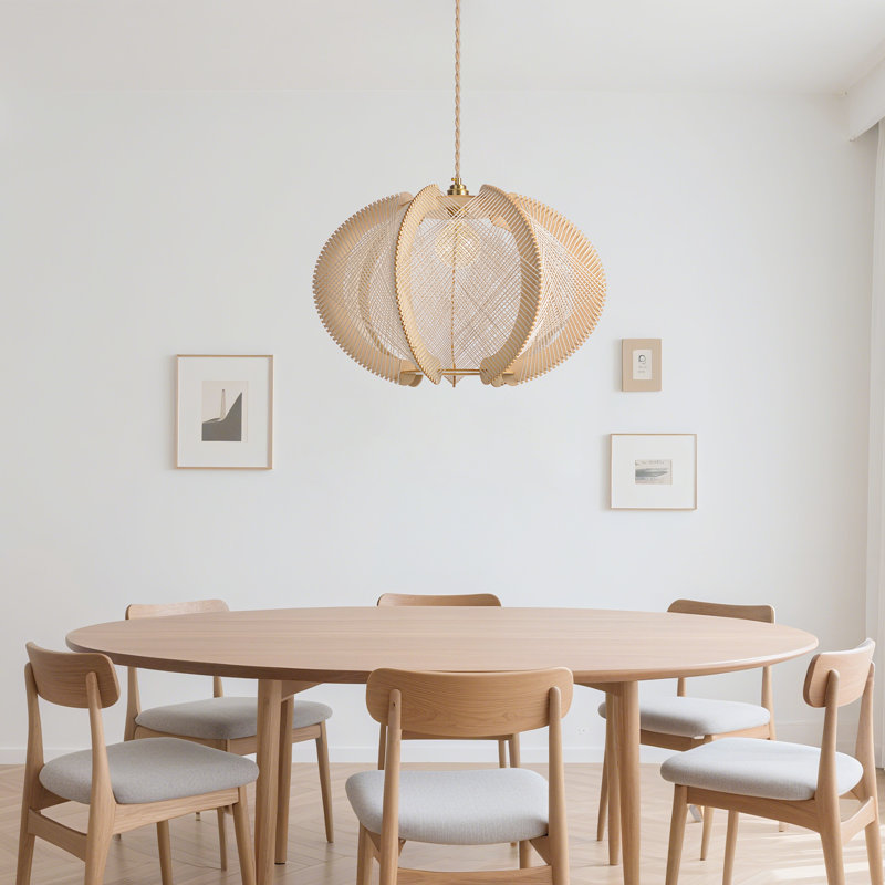 1 - Light Natural Geometric Pendant, 200cm H x 60cm W x 60cm D