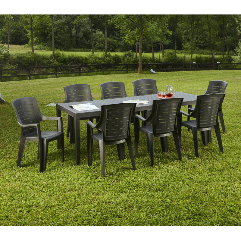 Knoxlee Rectangular Extendable Outdoor Dining Table , 150cm cm W 90cm cm D, Antracite