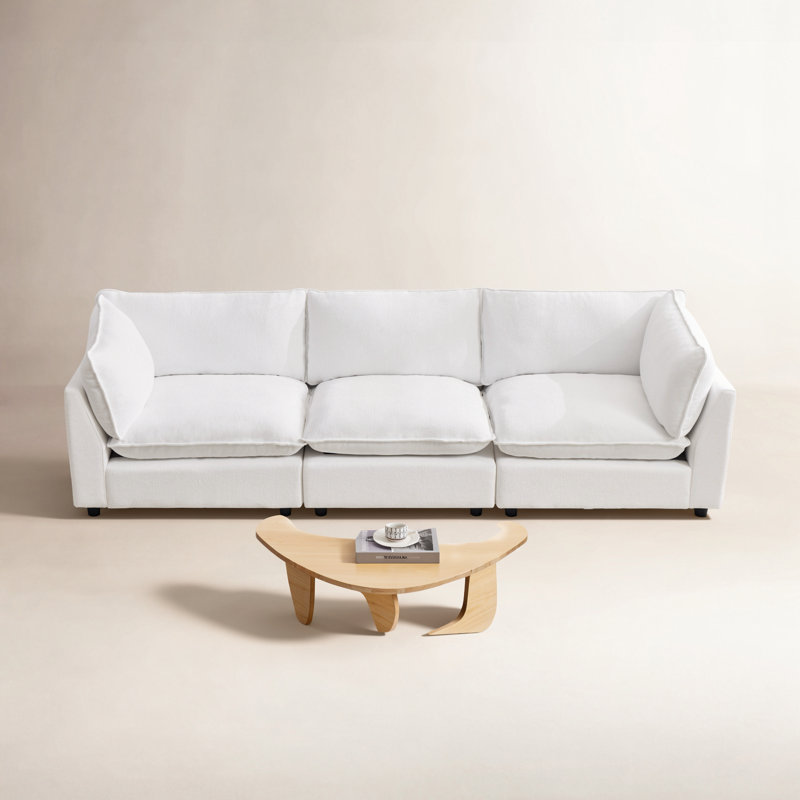 Eagan 106" 3 - Piece Modular Sofa, Chenille blanche