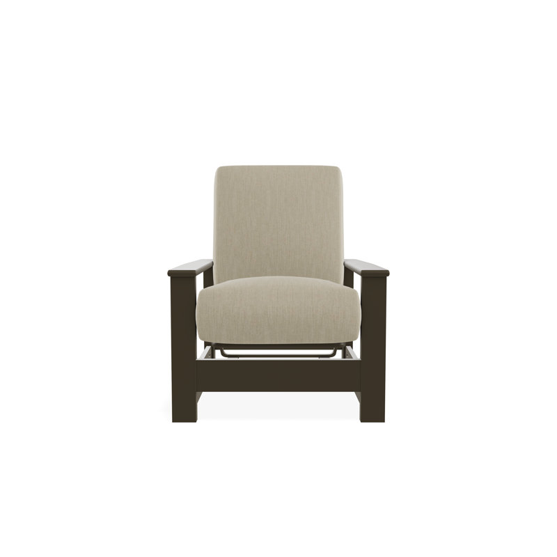 Leeward Marine Grade Polymer Deep Seating Cushion Arm Chair with Hidden Motion, Beachwood, Huskie