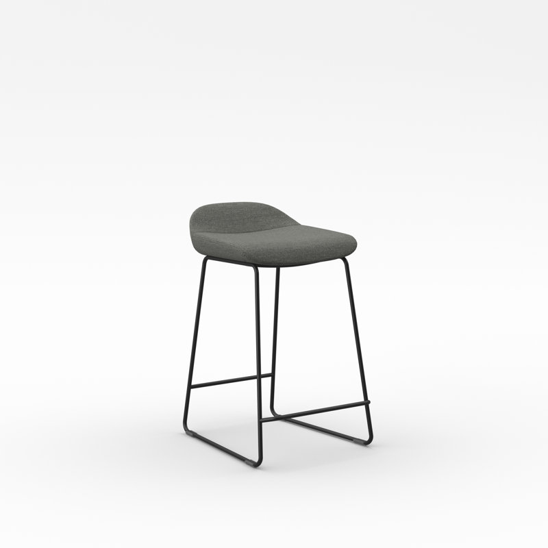 Tabouret Lilly , Noir, Mélange de polyester Gibraltar, Tabouret de comptoir (siège d'une hauteur de 24 p