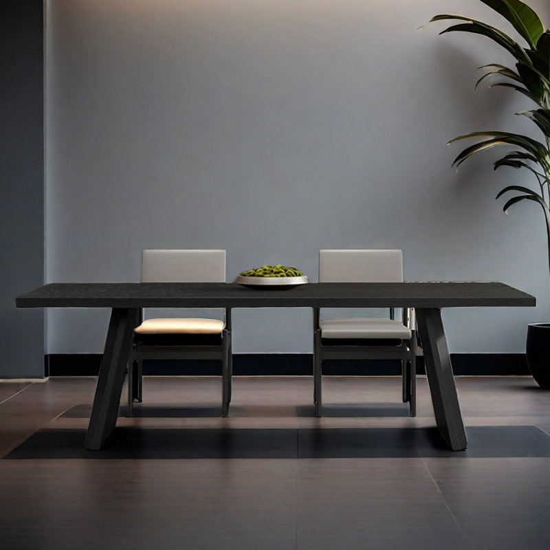 Narvie Oak Solid Wood Top Dining Table, 29.5"H x 78.7"L x 31.5"W