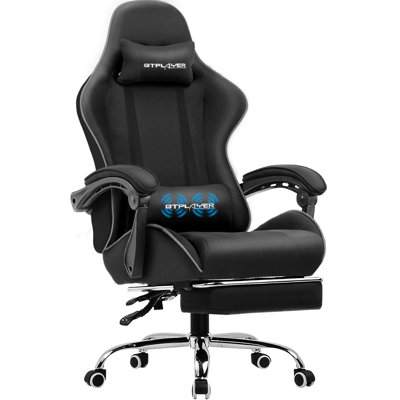 GTPLAYER Adjustable Reclining Ergonomic Swiveling PC & Racing Game Chair with Footrest by GTPLAYER