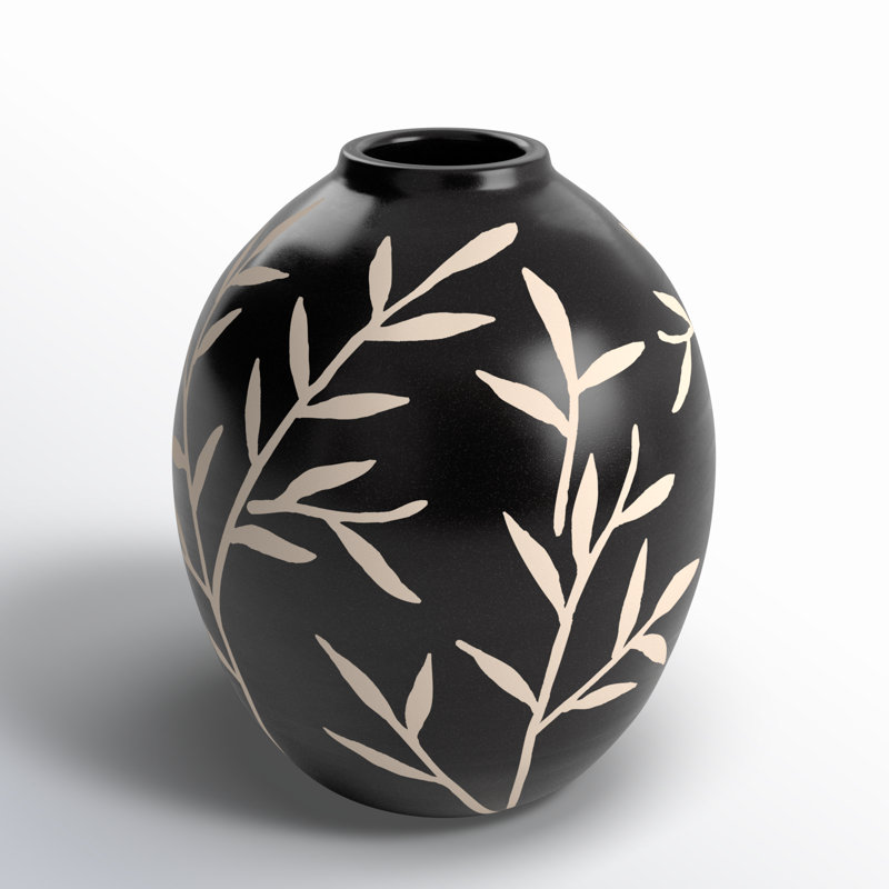 Orlova Handmade Terracotta Table Vase, 6.75" H x 6" W x 6" D