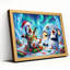 Tableau sur toile tendue représentant une scène de Noël avec des pingouins, aurore boréale et igloo (lot de 1)-1683029148-1683029120-1683029123