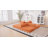 79" Corduroy Floor Sofa Bed, Convertible Sleeper Sofa with Pockets- Orange-1807416962
