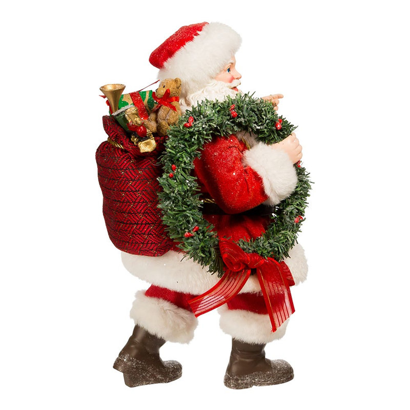 Figurine Fabrich Père Noël avec couronne et lanterne