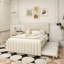 Lit plateforme double en velours avec lit gigogne-1009825606