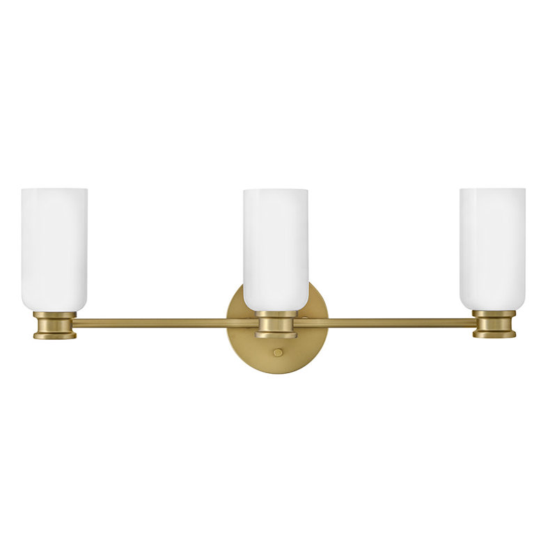Luminaire de salle de bain 3 lumières, Bronze / blanc