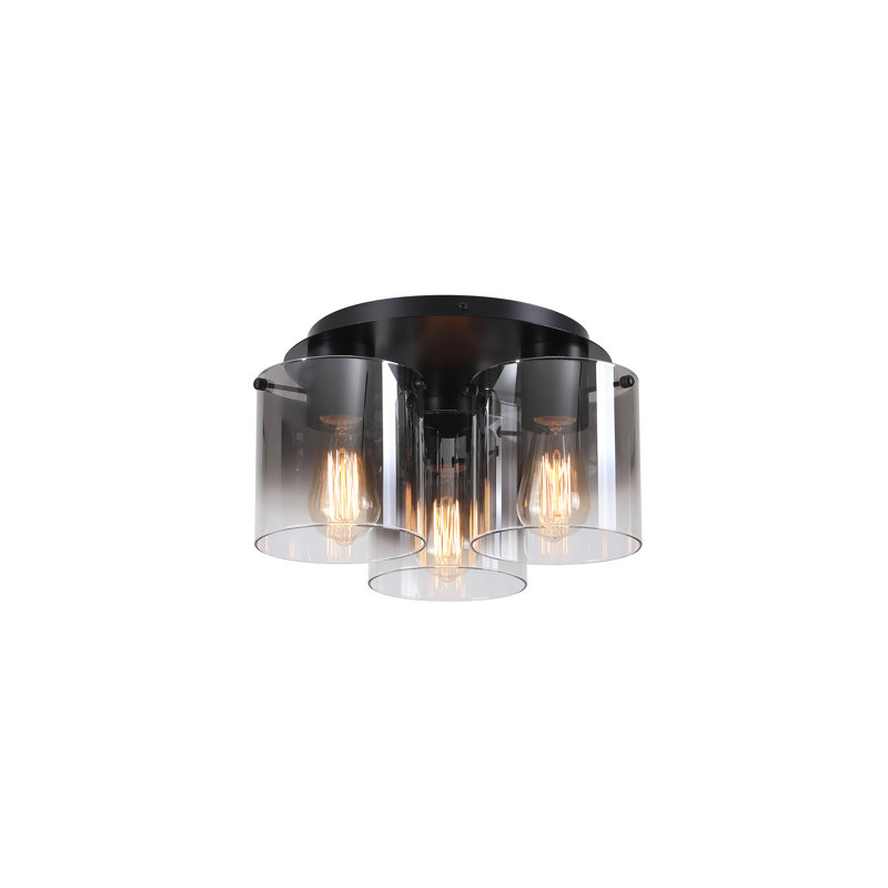 Tiburon Glass Flush Mount, Black