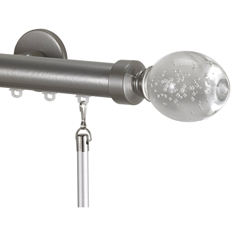 Tringle à rideaux simple 1,13 po Valmar, Argent antique, H 2,13 po x l 96 po x P 3,5 po