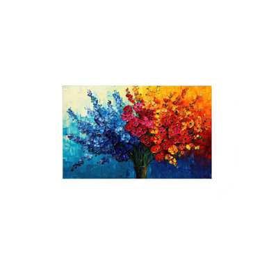 Abstrait bleu sauvage, art mural en bois à l'arrière, 30 L x 20 l